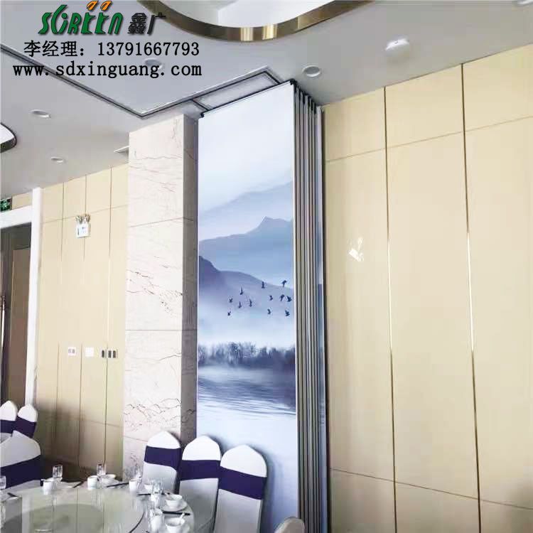 山東酒店活動隔斷，吊軌道隔斷工程